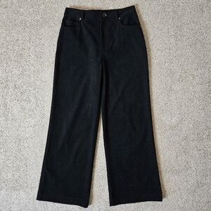 7 for All Mankind Women's Wide Leg Crop Corduroy Pants Black Size XS